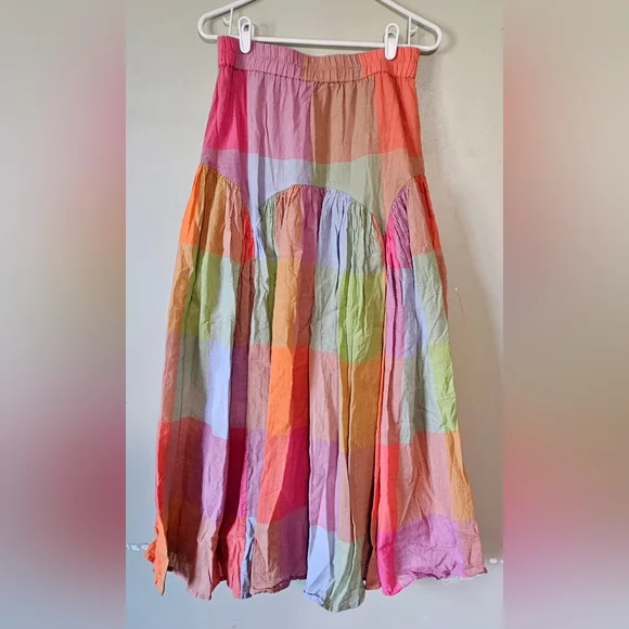 🩷💛Rujuta Sheth Maxy Skirt  Multicolor Size S🩷🩵 - Picture 2 of 6